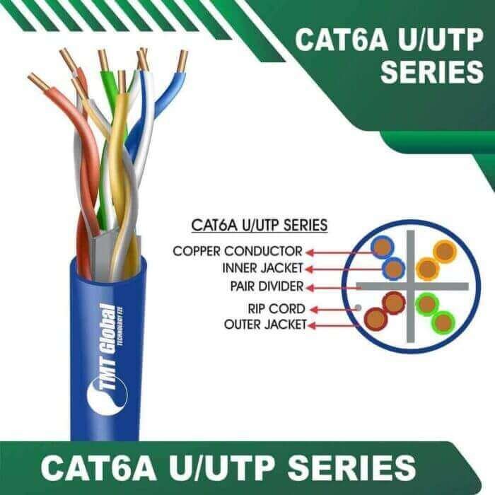 Cat6a 23awg 4 twisted pair U-UTP Network Cable 23AWG 4PAIR CAT6A U/UTP CABLE 305M 23AWG 4PAIR CAT6A U/UTP CABLE 305M tmt-4060Cat6a 23awg 4 twisted pair U-UTP Network Cable Cat6a 23awg 4 twisted pair U-UTP Network Cable 305m LSZH Cat6a 23awg 4 twisted pair U-UTP Network 305m PVC