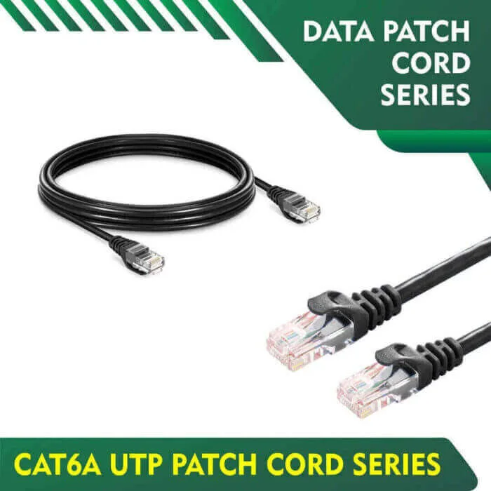 cat6a 23awg utp patch cord series 0.15 meter - BLACK