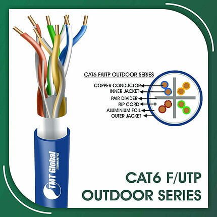 hdmi extender over cat6 100m,how many wires in cat6,how to terminate cat6 cable,huawei cat6 router,is cat6 shielded,krone cat6,kvm extender over cat6,legrand cat6 cable Cat6 data Cable 23awg 4 twisted pair F-UTP Outdoor 305m